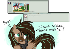 Size: 1024x714 | Tagged: safe, artist:mintoria, imported from derpibooru, oc, oc only, oc:mint, pegasus, pony, ask, clothes, deviantart, female, mare, scarf, simple background, solo, transparent background