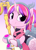 Size: 3000x4125 | Tagged: safe, artist:moozua, derpibooru exclusive, imported from derpibooru, princess cadance, pony, alternate hairstyle, blizzard entertainment, breast cancer awareness, crossover, female, gold weapon, mercy, overwatch, pigtails, pink mercy, ponytails, solo