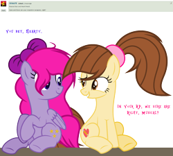 Size: 1712x1540 | Tagged: safe, artist:diamond-chiva, deleted from derpibooru, imported from derpibooru, oc, oc only, oc:heart pencil, oc:musical star, earth pony, pegasus, pony, ask, base used, deviantart, female, mare, simple background, transparent background