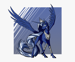 Size: 5700x4680 | Tagged: safe, artist:akweer, imported from derpibooru, princess luna, alicorn, pony, abstract background, absurd resolution, crown, female, jewelry, mare, necklace, regalia, solo, spread wings, wings