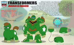 Size: 1600x982 | Tagged: safe, artist:aleximusprime, imported from derpibooru, earth pony, pony, robot, autobot, autobots in equestria, blaster, bulkhead, ponified, portal ring, transformers, wrecking ball
