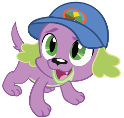 Size: 4330x4105 | Tagged: safe, artist:dragonm97hd, edit, editor:slayerbvc, imported from derpibooru, vector edit, spike, spike the regular dog, dog, equestria girls, friendship games, absurd resolution, accessory-less edit, cute, hat, looking at you, male, missing accessory, paws, simple background, solo, spikabetes, transparent background, vector