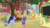Size: 720x404 | Tagged: safe, imported from derpibooru, screencap, apple bloom, applejack, berry blend, berry bliss, citrine spark, fire quacker, huckleberry, november rain, peppermint goldylinks, scootaloo, smolder, sweetie belle, dragon, earth pony, pegasus, pony, unicorn, marks for effort, season 8, animated, apple tree, background pony, bipedal, bow, butt, cutie mark crusaders, dragoness, female, filly, flying, friendship student, hair bow, male, mare, plot, pony pile, school of friendship, stallion, tower of pony, tree