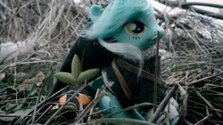 Size: 1024x576 | Tagged: safe, artist:sugarfreetargets, imported from derpibooru, lyra heartstrings, pony, unicorn, brushable, clothes, cosplay, costume, hat, irl, link, photo, solo, the legend of zelda, toy