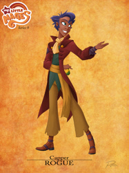 Size: 1867x2490 | Tagged: safe, artist:didj, imported from derpibooru, capper dapperpaws, human, my little mages, my little pony: the movie, boots, clothes, coat, fantasy class, humanized, male, pants, rogue, solo
