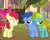Size: 510x409 | Tagged: safe, artist:mlp-silver-quill, imported from derpibooru, apple bloom, archer (character), scootablue, scootaloo, sun glimmer, sweetie belle, earth pony, pegasus, pony, unicorn, cropped, cutie mark, cutie mark crusaders, female, filly, not scootaloo, not sweetie belle, palette swap, recolor, trio, trio female