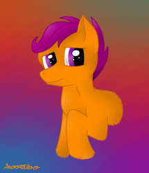 Size: 398x463 | Tagged: safe, artist:furnofilms, imported from derpibooru, scootaloo, big eyes, cute, digital art, simple background