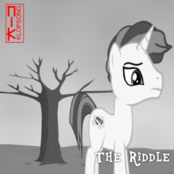 Size: 1400x1400 | Tagged: safe, artist:grapefruitface1, imported from derpibooru, oc, oc only, oc:nik klopsong, pony, pony creator, album cover, nik kershaw, ponified, show accurate, solo, tree