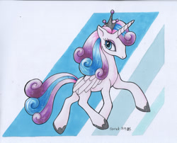 Size: 850x687 | Tagged: safe, artist:andpie, imported from derpibooru, princess flurry heart, pony, female, older, solo, traditional art