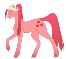 Size: 1024x924 | Tagged: safe, artist:lemonpanda214, imported from derpibooru, pinkie pie, earth pony, pony, bandana, female, mare, pinkamena diane pie, raised hoof, simple background, smiling, solo, swapped cutie marks, transparent background