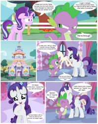 Size: 2292x2880 | Tagged: safe, artist:porygon2z, imported from derpibooru, rarity, spike, starlight glimmer, spoiler:s05, comic, downvote bait, female, male, out of character, shipping, shipping denied, sparity, straight