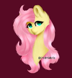 Size: 996x1080 | Tagged: safe, artist:colirosablitz, imported from derpibooru, fluttershy, pony, bust, female, looking at you, mare, simple background, solo