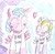 Size: 1510x1480 | Tagged: safe, artist:ptitemouette, imported from derpibooru, firefly, oc, oc:speed flash, pegasus, pony, female, heart, magical lesbian spawn, mother and daughter, mother's day, offspring, parent:firefly, parent:rainbow dash, parents:dashfly