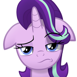 Size: 4000x4000 | Tagged: safe, artist:sol-r, imported from derpibooru, starlight glimmer, pony, unicorn, the parent map, bust, female, floppy ears, frown, raised eyebrow, shadow, simple background, solo, starlight glimmer is not amused, starlight is not amused, transparent background, unamused, vector