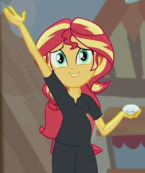 Size: 820x975 | Tagged: safe, edit, edited screencap, imported from derpibooru, screencap, sunset shimmer, comic:a new change, equestria girls, equestria girls series, opening night, cropped, diamond, female, opening night: sunset shimmer, pregnant, pregnant edit, solo, teen pregnancy