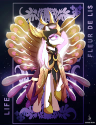 Size: 4000x5192 | Tagged: safe, artist:zidanemina, imported from derpibooru, fleur-de-lis, pony, absurd resolution, anime, armor, crossover, female, mare, saint seiya, smiling, solo