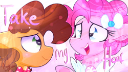 Size: 1920x1080 | Tagged: safe, artist:lynchristina, imported from derpibooru, cheese sandwich, pinkie pie, earth pony, pony, cheesepie, female, male, mare, shipping, stallion, straight