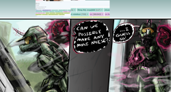 Size: 2000x1076 | Tagged: safe, artist:testostepone, imported from derpibooru, fhtng th§ ¿nsp§kbl, oleander, derpibooru, them's fightin' herds, comic, community related, dialogue, halo, meta, oleander (tfh)