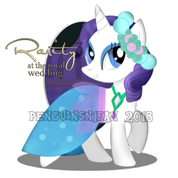 Size: 2200x2200 | Tagged: dead source, safe, artist:penguinsn1fan, imported from derpibooru, rarity, pony, bridesmaid dress, clothes, dress, female, flower, flower in hair, heart eyes, high res, obtrusive watermark, simple background, solo, transparent background, watermark, wingding eyes