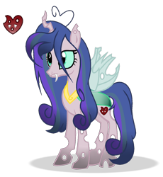 Size: 1158x1256 | Tagged: safe, artist:lilacglimmx, imported from derpibooru, oc, oc only, oc:magic love, changepony, hybrid, base used, female, interspecies offspring, offspring, parent:queen chrysalis, parent:shining armor, parents:shining chrysalis, simple background, solo, transparent background