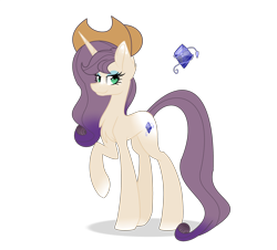 Size: 3308x2988 | Tagged: safe, artist:lilacglimmx, imported from derpibooru, oc, oc only, oc:diamond dress, pony, unicorn, base used, female, hat, high res, magical lesbian spawn, mare, offspring, parent:applejack, parent:rarity, parents:rarijack, simple background, solo, transparent background