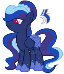 Size: 460x526 | Tagged: safe, artist:roserooibos, imported from derpibooru, oc, oc:blue moon, pegasus, pony, base used, female, magical lesbian spawn, mare, offspring, parent:princess luna, parent:rainbow dash, parents:lunadash, simple background, solo, transparent background