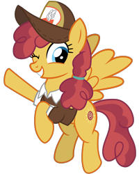 Size: 3200x4000 | Tagged: safe, artist:cheezedoodle96, imported from derpibooru, sunny delivery, pegasus, pony, the break up breakdown, .svg available, background pony, clothes, female, flying, hat, looking at you, mailmare, mailmare hat, mare, one eye closed, shirt, simple background, smiling, solo, svg, transparent background, vector, waving, wink