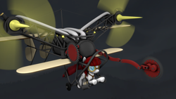 Size: 1024x576 | Tagged: safe, artist:dracagon, imported from derpibooru, oc, oc only, oc:seranae, earth pony, pony, 3d, female, goggles, mare, plane, solo