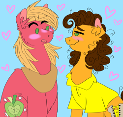 Size: 3906x3731 | Tagged: safe, artist:sodaaz, imported from derpibooru, big macintosh, cheese sandwich, earth pony, pony, crack shipping, gay, mac n cheese, male, shipping, stallion