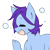 Size: 512x512 | Tagged: safe, artist:beffumsartworks, imported from derpibooru, oc, oc only, oc:deli, pony, blue coat, bubble, colored, cute, emoticon, eyes closed, flat colors, male, open mouth, ponysona, purple mane, simple background, sleepy, solo, stallion, teeth, tired, transparent background, underhoof, yawn
