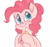 Size: 3700x3500 | Tagged: safe, artist:fluffyxai, imported from derpibooru, pinkie pie, earth pony, pony, blushing, bust, cute, diapinkes, female, food, high res, hoof hold, ice cream, ice cream on nose, looking at you, mare, portrait, simple background, smiling, solo, three-quarter view, white background