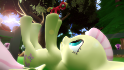 Size: 1024x576 | Tagged: safe, artist:johnnyxluna, imported from derpibooru, big macintosh, cheerilee, fluttershy, marble pie, sugar belle, 3d, cloud, cloudy, female, fluttermac, fluttermom, fluttershy's cottage, macro, male, mama fluttershy, micro, motherly, motherly love, shipping, source filmmaker, straight, sunshine