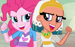 Size: 2000x1252 | Tagged: safe, artist:bigpurplemuppet99, imported from derpibooru, pinkie pie, somnambula, equestria girls, equestria girls-ified, female, lesbian, pinkambula, shipping