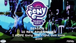 Size: 2048x1152 | Tagged: safe, imported from derpibooru, season 9, spoiler:s09, discovery family, discovery family logo, end of ponies, hasbro, not a leak, official, the ride never ends