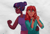 Size: 1280x875 | Tagged: safe, artist:fizzledlines, deleted from derpibooru, imported from derpibooru, sci-twi, sunset shimmer, twilight sparkle, equestria girls, alternate clothes, alternate costumes, female, human coloration, lesbian, scitwishimmer, shipping, sunsetsparkle
