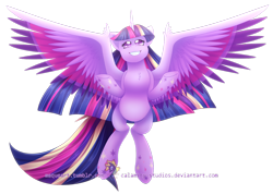 Size: 1024x730 | Tagged: safe, artist:calamity-studios, imported from derpibooru, twilight sparkle, alicorn, pony, female, mare, rainbow power, simple background, solo, transparent background, twilight sparkle (alicorn)