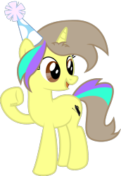 Size: 1096x1591 | Tagged: safe, artist:ponkus, imported from derpibooru, oc, oc only, oc:lydia, pony, unicorn, birthday, female, hat, mare, party hat, ponysona, simple background, solo, transparent background, vector