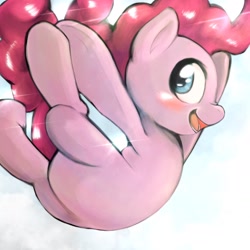 Size: 1536x1536 | Tagged: safe, artist:kurogewapony, imported from derpibooru, pinkie pie, earth pony, pony, falling, female, looking at you, mare, solo