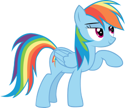 Size: 1904x1642 | Tagged: safe, artist:rainbowmaned, imported from derpibooru, rainbow dash, pegasus, pony, female, mare, raised hoof, simple background, smiling, solo, transparent background, vector