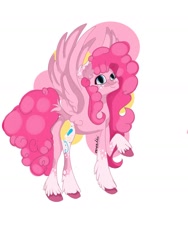 Size: 1224x1632 | Tagged: safe, artist:vivifofinha, imported from derpibooru, pinkie pie, pegasus, pony, leak, spoiler:g5, female, g5, g5 concept leak style, g5 concept leaks, pegasus pinkie pie, pinkie pie (g5 concept leak), pinkie pie (g5), race swap, simple background, solo, white background