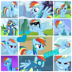 Size: 1024x1024 | Tagged: safe, artist:jawsandgumballfan24, edit, edited screencap, imported from derpibooru, screencap, rainbow dash, pegasus, pony, collage, senpai