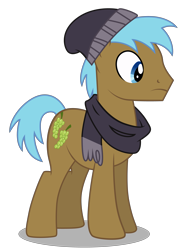 Size: 3539x4859 | Tagged: safe, artist:dragonchaser123, imported from derpibooru, neigh sayer, earth pony, pony, fake it 'til you make it, .ai available, background pony, beanie, clothes, hat, male, scarf, simple background, solo, stallion, transparent background, vector