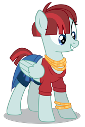 Size: 3392x5047 | Tagged: safe, artist:dragonchaser123, imported from derpibooru, valley glamour, pegasus, pony, fake it 'til you make it, .ai available, absurd resolution, background pony, bracelet, clothes, female, jewelry, mare, midriff, necklace, shirt, simple background, skirt, smiling, solo, transparent background, vector