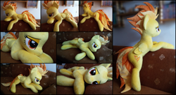 Size: 3612x1970 | Tagged: safe, artist:littlefairyswonders, artist:rosamariposacrafts, imported from derpibooru, spitfire, pegasus, pony, female, irl, life size, mare, photo, plushie, solo