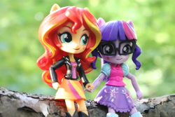 Size: 6000x4000 | Tagged: safe, artist:artofmagicpoland, imported from derpibooru, sci-twi, sunset shimmer, twilight sparkle, equestria girls, doll, equestria girls minis, female, lesbian, scitwishimmer, shipping, sitting, sunsetsparkle, toy