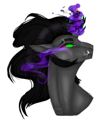 Size: 1024x1156 | Tagged: safe, artist:kotowataczekolada, imported from derpibooru, king sombra, pony, unicorn, bust, fangs, male, simple background, solo, sombra eyes, stallion, transparent background