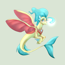 Size: 1024x1024 | Tagged: safe, artist:kotowataczekolada, imported from derpibooru, princess skystar, seapony (g4), my little pony: the movie, female, looking at you, simple background, smiling, solo