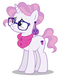 Size: 4064x5200 | Tagged: safe, artist:dragonchaser123, imported from derpibooru, raspberry latte, pony, unicorn, the parent map, absurd resolution, ear piercing, earring, female, glasses, jewelry, mare, piercing, simple background, solo, transparent background, vector