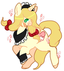 Size: 1498x1665 | Tagged: safe, artist:fursalot, imported from derpibooru, oc, oc only, pony, unicorn, clothes, maid, simple background, smiling, solo, sparkles, transparent background