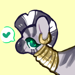 Size: 1000x1000 | Tagged: safe, artist:fursalot, imported from derpibooru, zecora, pony, zebra, female, looking at you, love hearth, smiling, solo